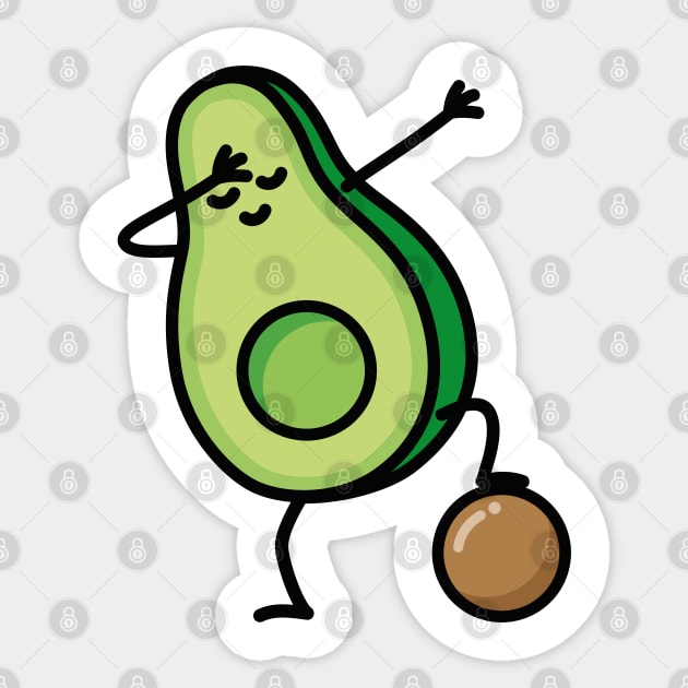 Dab dabbing avocado funny soccer soccer player Sticker by LaundryFactory